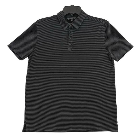 John Varvatos Other - John Varvatos Collection Hampton Polo Mens S Striped Black & Gray Silk Cotton
